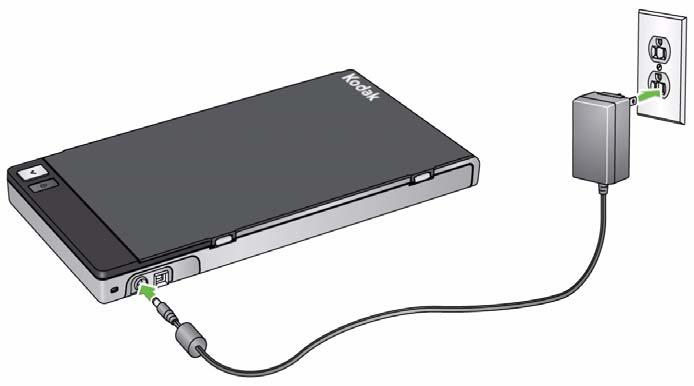 5. Sluit de voeding, het netsnoer en de USB-kabel aan op de flatbed. Raadpleeg de illustratie hieronder voor de juiste aansluitingen. 6.