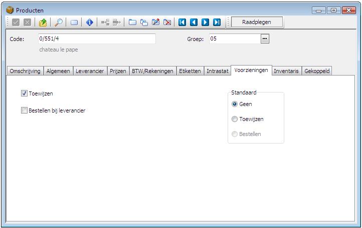 BASISBESTANDEN 2.1. Basis producten De instellingen die je in de productfiche gebruikt zullen bepalend zijn voor de manier waarop je aan stockreservatie doet.
