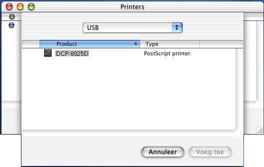 PageManager om Presto! PageManager te installeren en volg de instructies op uw scherm. D Selecteer DCP-8020/8025D en klik op Voeg toe. Met Presto!