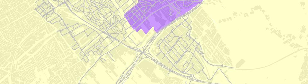 Dit zijn de gele balkjes in onderstaande grafieken. Bestemmingsverkeer = verkeer dat vanaf een locatie in het paarse gebied naar een locatie buiten het paarse gebied rijdt of andersom.