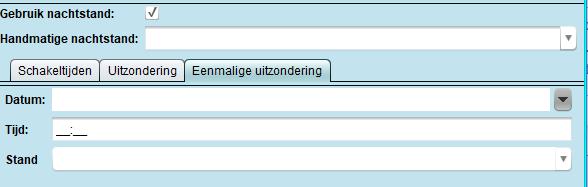 Als bij de tijd 16:00 is ingevuld, kan er gekozen worden om de nachtstand om 16:00 te laten in gaan i.p.v. om 17:00.