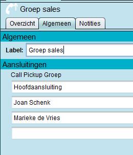 Call Pickup functionaliteit kan per afdeling of groep worden ingesteld via Call Pickup groepen. De Call Pickup wordt dan alleen uitgevoerd in de Call Pickup groep waarin het toestel zich bevindt.