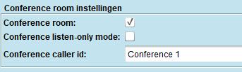 Praktijkvoorbeeld (Screenshot van de conference aansluiting, tabblad algemeen ) Wanneer je nu belt naar 666 zullen, door de configuratie op