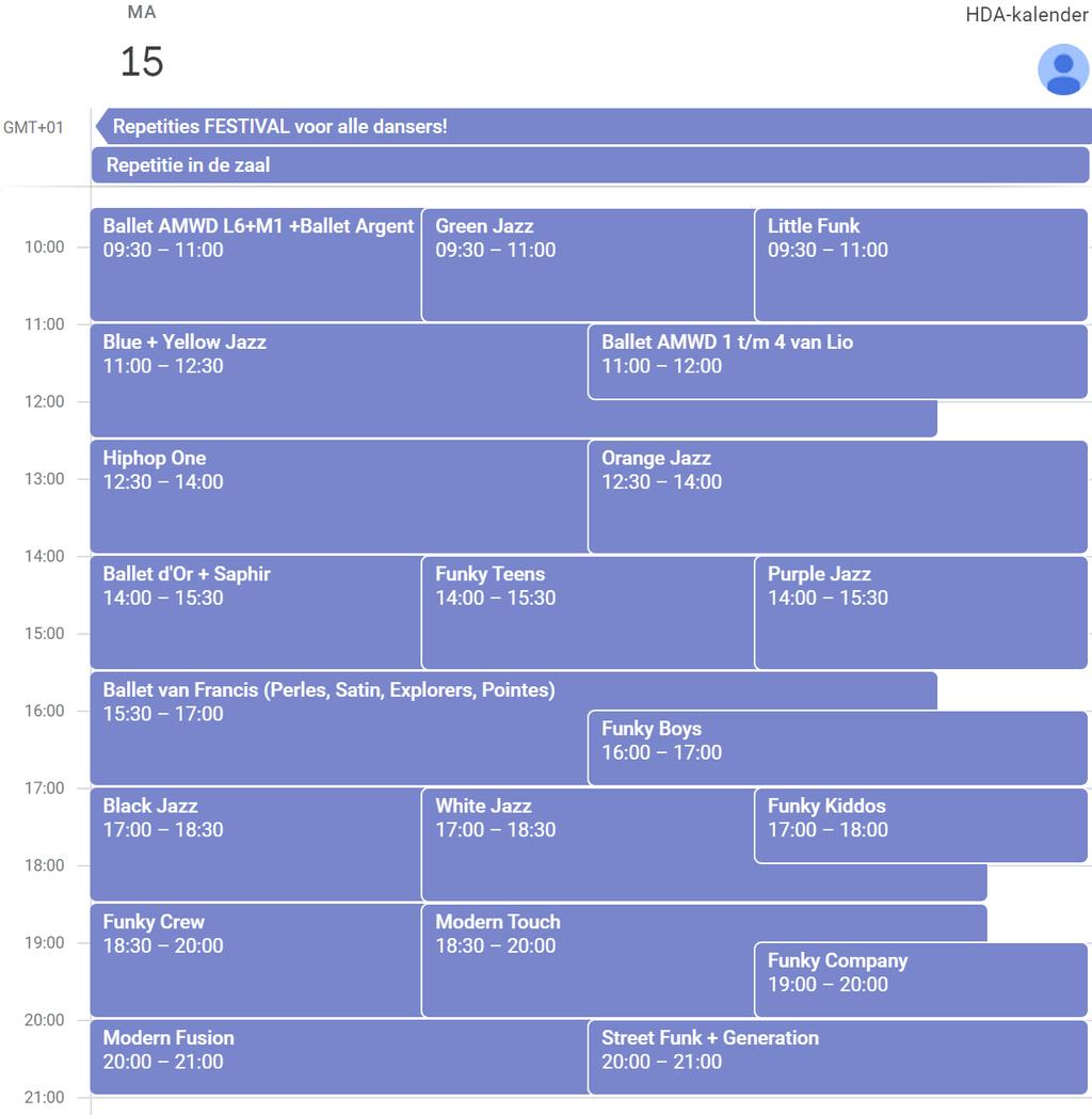 Planning Paasvakantie. APRIL Hier kunnen nog lichte wijzigingen in gebeuren afhankelijk van hoe het allemaal vlot.