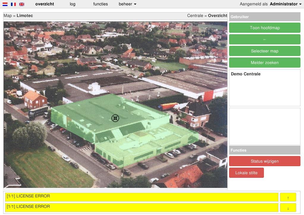 De taal van de gebruikersinterface kan door te klikken op de desbetreffende vlag worden aangepast. Nota: een gebruiker blijft ingelogd tot deze expliciet van de website afmeldt.