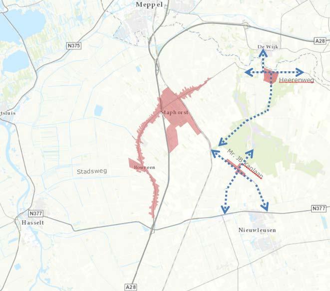 1. Huidige verkeersstructuur 1.1 Ontsluiting autoverkeer IJhorst ligt onder de rook van de Wijk - in het noordoosten van de gemeente Staphorst.