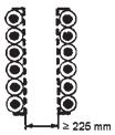 Geperforeerde kabelgoten Configuratie voor installatie Aantal goten of ladders tegen elkaar 1 0,98 0,91 0,87 tegen elkaar 1 0,96 0,86 Kabelladders tegen