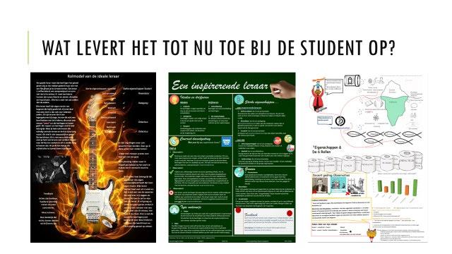 Ervaringen: - al vrij snel zijn de verschillende beginsituaties van de studenten helder, omdat de producten persoonlijker zijn en niet volgens een format.