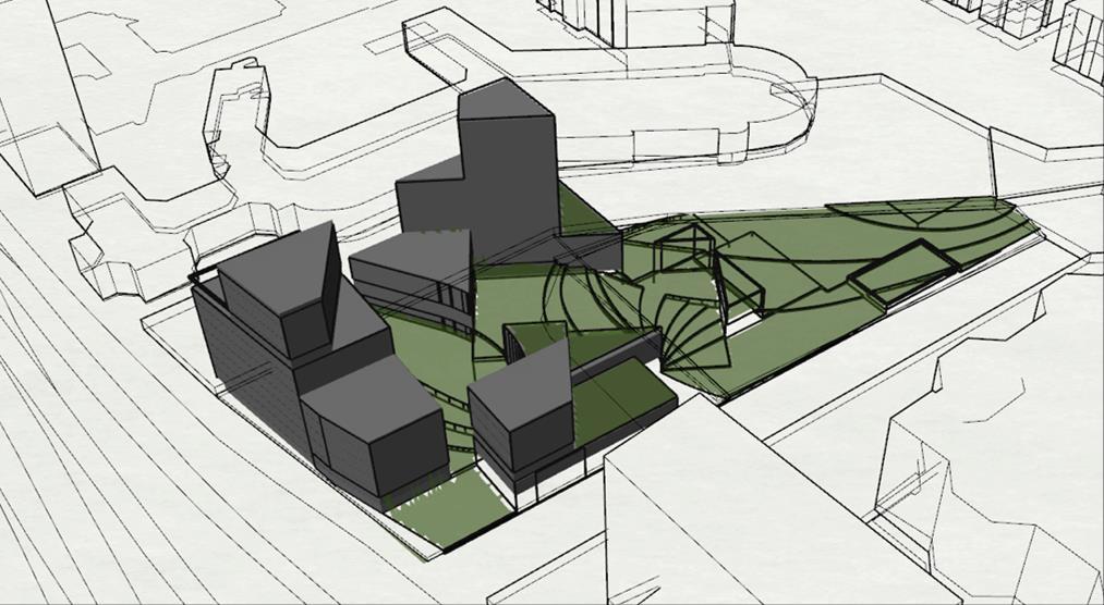 Parametrisch modelleren Optimaal comfort in park: Maximale bezonning in het park Minimale geluidniveaus in park en op gevels Maximaal aantal zichtlijnen op het park Minimale