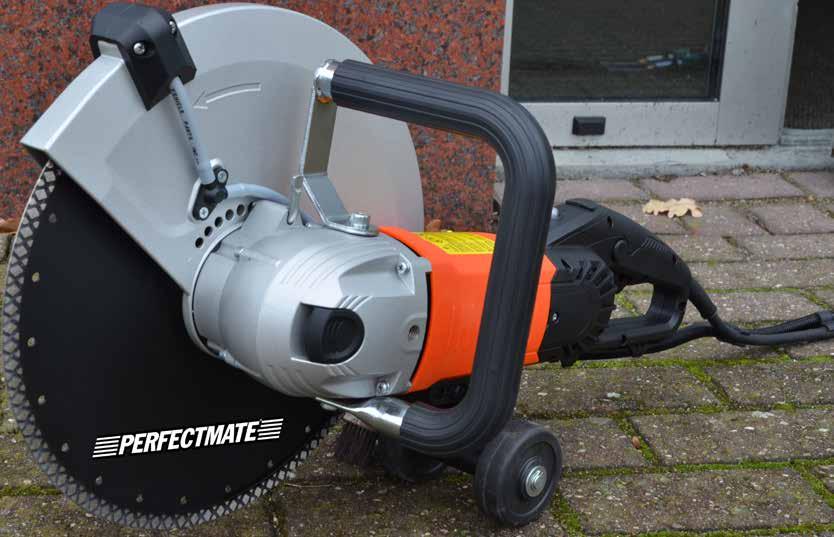 BETONZAAG» Vermogen 2800 Watt.» Splash-guard.» Inclusief PRCD-veiligheidsschakelaar.» Soft-start.