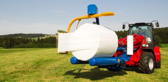 II en III Hydraulisch zwenkbare armen voor het opnemen en afwerpen van de balen 2 stuks balengeleidingsrollen Folievoorrekunit 750 mm Inrichting voor