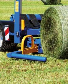 BASISUITVOERING Enkele wikkelarm Hydraulisch kantelbare wikkeltafel 4 stuks balentransportbanden met bandgeleiding en 4 stuks balengeleidingsrollen Balenopname van voren, balen afwerpen aan