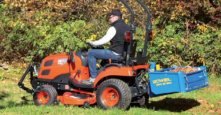 HOOGKIEPBAKKEN GHU 06 MINI BASISUITVOERING Van 8 20 kw (~ 10 25 pk) // laadvermogen tot 700 kg Dubbelwerkende 2-traps telescoopcilinder, staand in 3-punts frame Driepuntsaanbouw cat. 0 / cat.