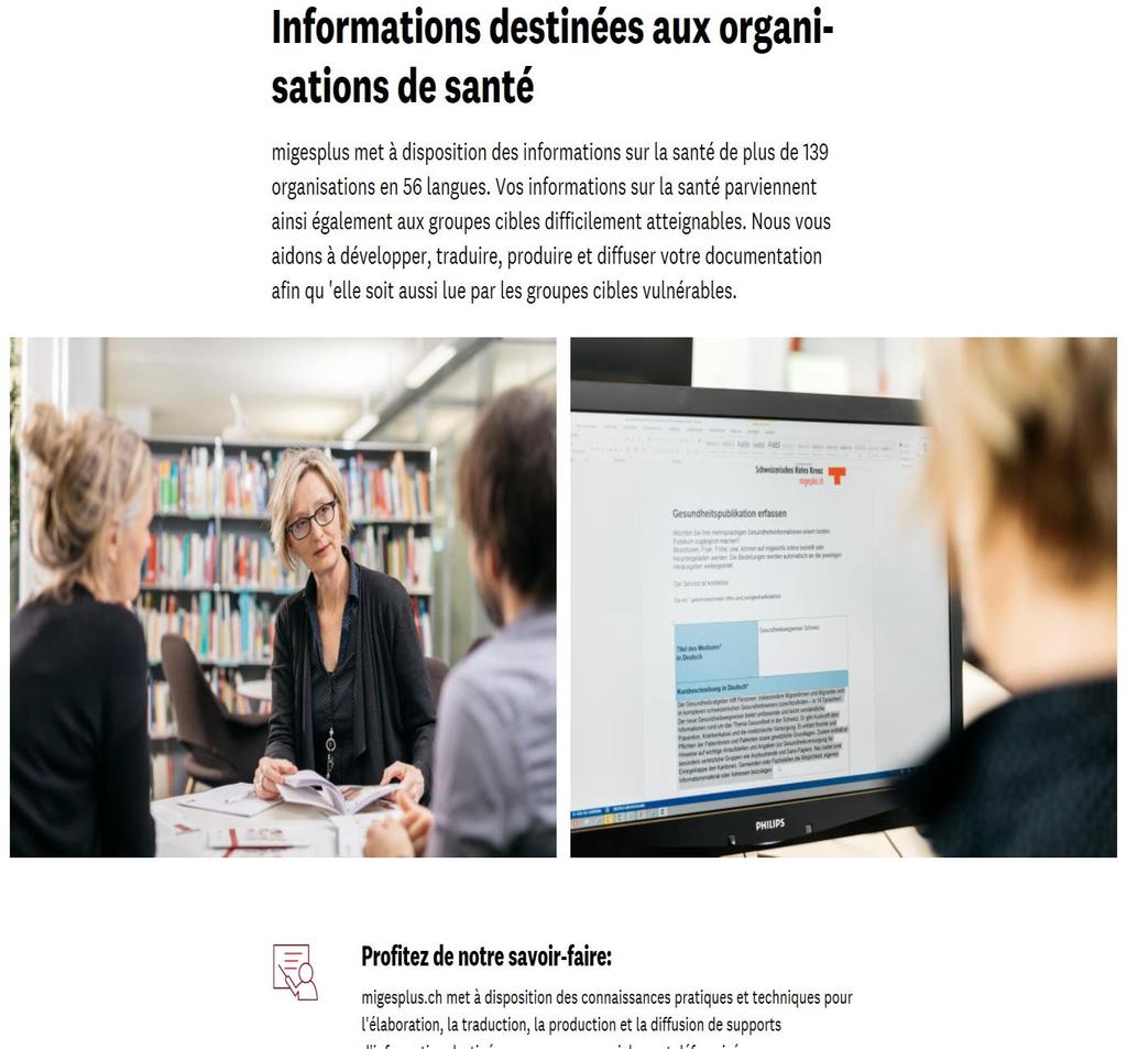 4/ MigesPlus (Zwitserland) Een portaalsite die wil bijdragen tot gelijke kansen op het vlak van gezondheid vooral voor mensen met een