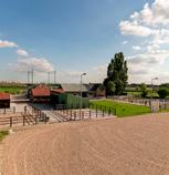 Op een riante kavel zijn er volop mogelijkheden voor het stallen en beweiden van 12 paarden.