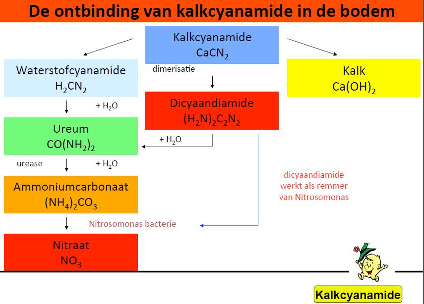 Type meststof Kalkcyanamide 20% stikstof, traagwerkend Ook