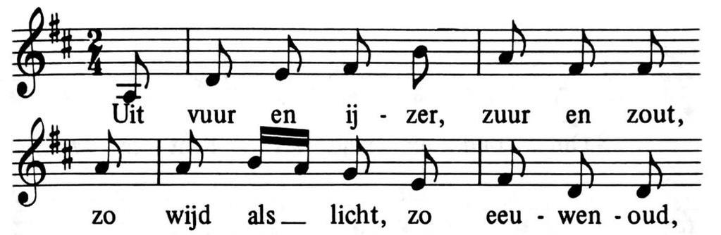 Uw koninkrijk kome. Uw wil geschiede, op aarde zoals in de hemel. Geef ons heden ons dagelijks brood. En vergeef ons onze schulden zoals ook wij onze schuldenaars vergeven.