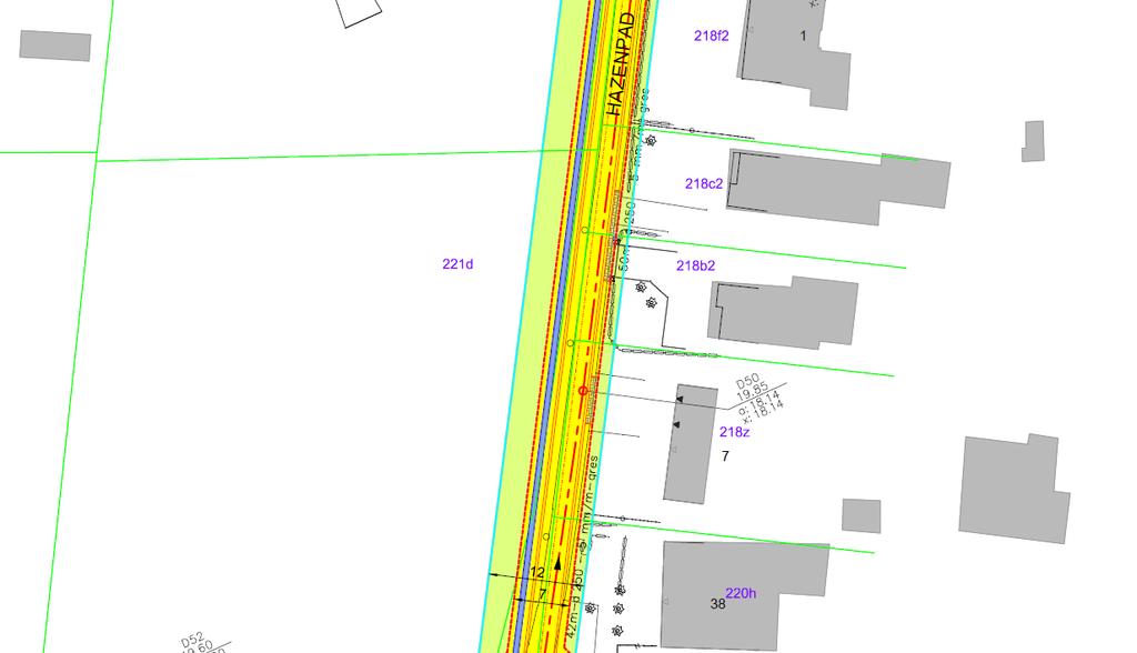 Rooilijnbreedte 7 meter (bovenaanzicht halfweg