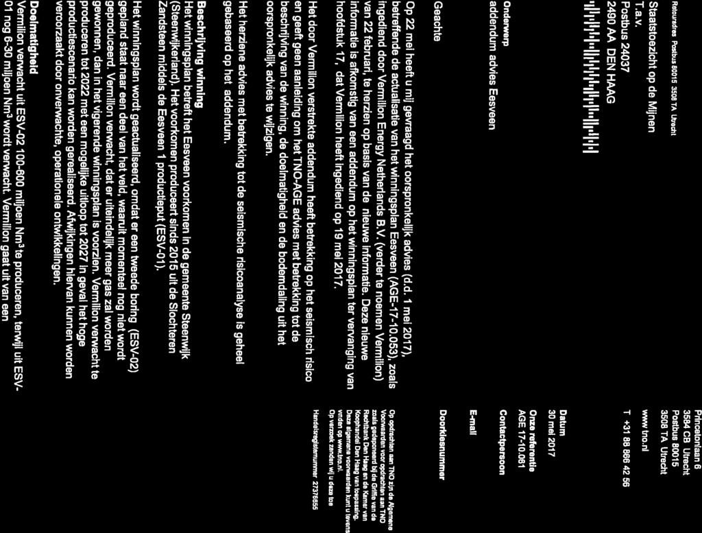 uh jihiiiuhiuhi!iilii jiijiiiuiiitiiiiiiuhui 2490 AA DEN HAAG Postbus 24037 T +31 88 866 42 56 T.a.v. Ratouradres Postbus 80015 3508 TA Litiecl,t Princetortiaan 6 3584 CB Utrecht wwwtno.