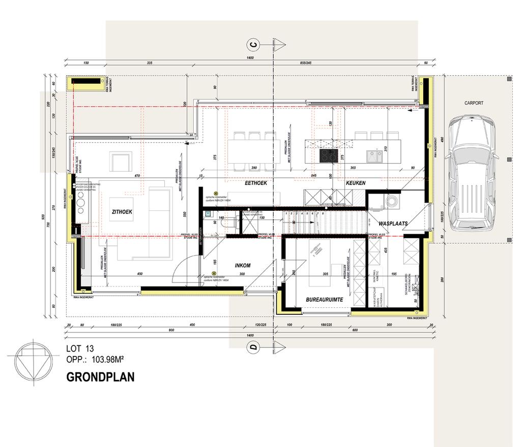 VOORONTWERPPLANNEN Alle plannen zijn indicatief en kunnen volledig volgens uw wensen worden ontworpen in overleg met de architect, volgens uw wensen en stijlkeuze.