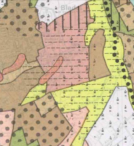 Op de historische landschapskaart (figuur 4, links) ligt het plangebied in 1840 op een ongeperceleerd akkerland (donker bruin), dat mogelijk al voor 1500 was ingericht.