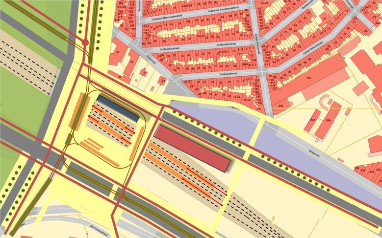 Antwerpen-Zuid, in kader van Routeplan 2030 Vier sporen en twee perrons Publiek domein