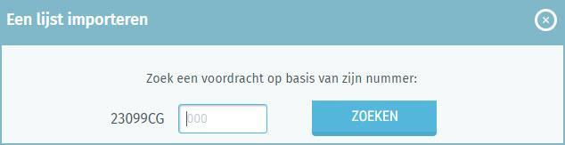 Vervolgens vraagt het systeem of u een bestaande lijst wilt importeren of een nieuwe lijst wilt aanmaken. Klik op de knop 'Importeren'.