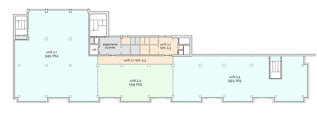 Tekening 2e verdieping te huur 426 m² verhuurd Aan deze tekening kunnen