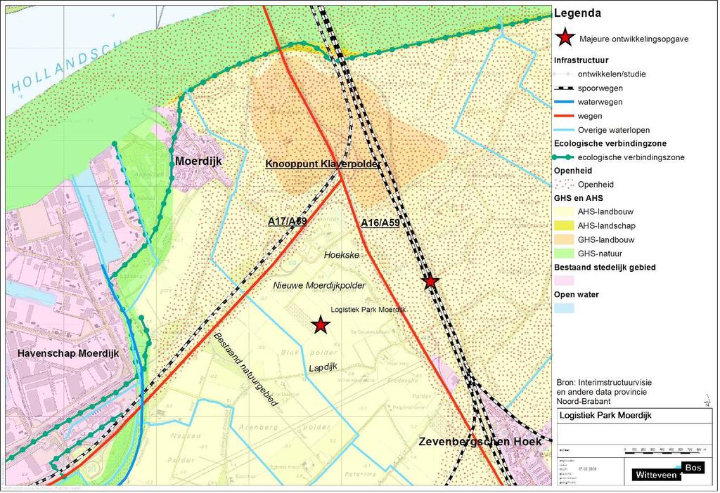 afbeelding 2.2. Uitsnede Interimstructuurvisie (provincie Noord-Brabant, 2008) 2.5. Samenhangende ontwikkelingen 2.5.1.