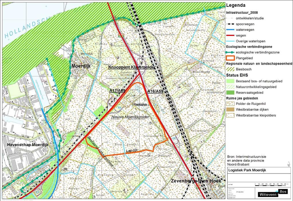 afbeelding 4.7. Uitsnede ecologische kaart (provincie Noord-Brabant) beschermde soorten Het zoekgebied is momenteel grotendeels in agrarisch eigendom en gebruik.