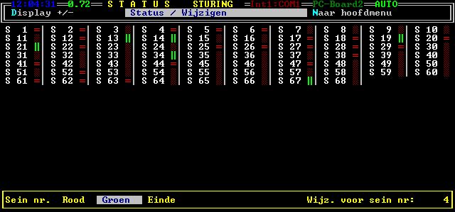 1.3.8 Status/ wijzigen alle seinen Druk op Status/ wijzigen > Alle seinen Onderaan in het linkerdeel van dit menu worden de seingegevens aangegeven, die gewijzigd kunnen worden. - Sein nr.