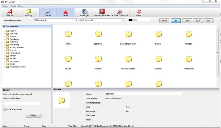 2 Userfuncties 2.1 BATViewer 4.0 De BATViewer is de component selector van BAT solutions.