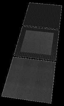 De 50 cm x 50 cm tegels bedekken grote oppervlakken gemakkelijk en kunnen ter plekke gemonteerd worden voor installatie in een uitsparing van grote entrees.
