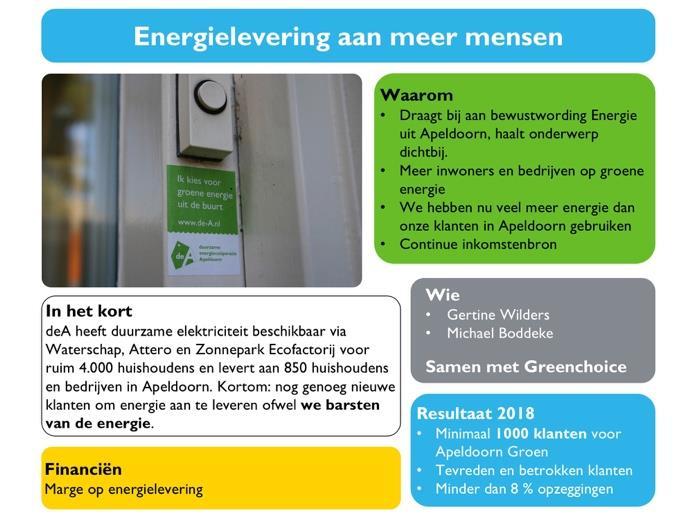 3 De twee pijlers uit het jaarplan 2018 3.1 Continuïteit en coöperatieve basis versterken De lopende activiteiten hebben we succesvol doorgezet.