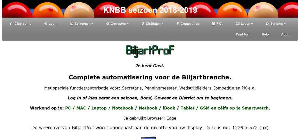 SOFTWARE BILJARTPROF IS / WORDT INGERICHT VOOR HET PK GEBEUREN BINNEN DE KNBB. HET PROGRAMMA IS EIGENDOM VAN KVC. WWW.BILJARTPROF.NL NAAMGEVING?