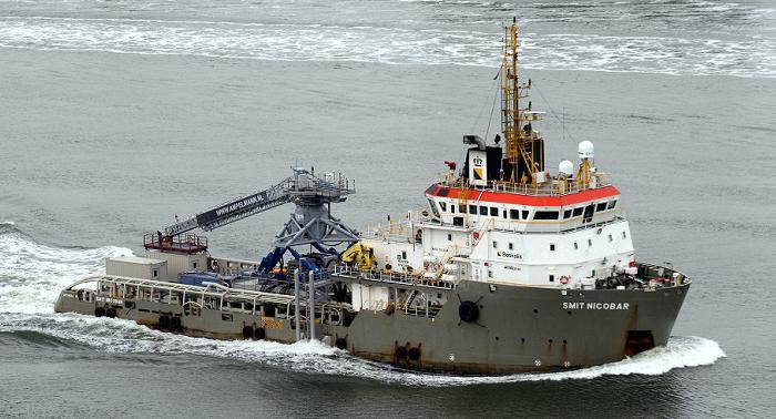 (Foto: L. v.d. Meijden, 28-3-2019, Stellendam). LAMNALCO MALKOHA, IMO 9383209, Offshore Tug Supply Ship, 9-12-2008 opgeleverd als LAMNALCO MALKOHA aan Lamnalco Ltd.