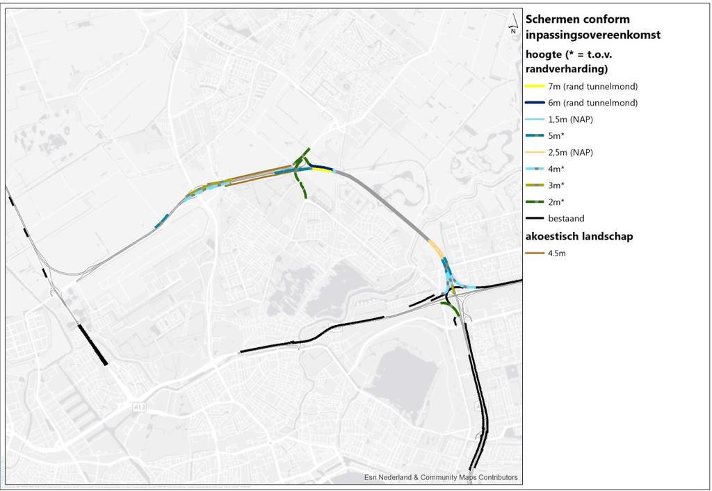 Toelichting bij schermhoogten Hoogten van afschermingen zijn doorgaans gedefinieerd ten opzichte boventkant kantstreep.