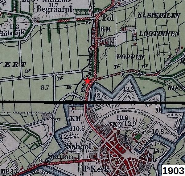 2.4 Historische geografie (KNA 3.3 LS03) In de Hottinger-Atlas (1773-1794, niet afgebeeld) staat ter plaatse van de tegenwoordige Stationsstraat al een weg die noordwaarts naar Dalen gaat.