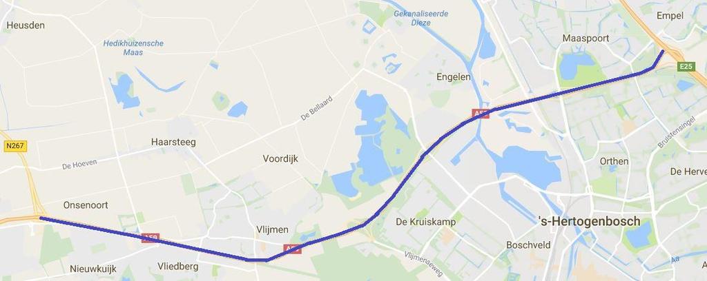 3.2 Huidige situatie 3.2.1 Huidige situatie GOL Oost In de huidige situatie vindt het vervoer van gevaarlijke stoffen volledig plaats over de rijksweg A59.