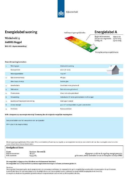 object gegevens Bouwjaar pand: 2006 Isolatie: dak, spouwmuur en vloerisolatie Beglazing: dubbele beglazing Hr++ Kozijnen: hardhouten, gedeeltelijk draai/kiep ramen CV installatie: Nefit combiketel HR