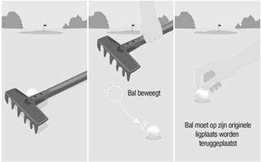 Bal tegen een los obstakel Regel 15.