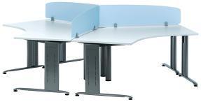 2 desk up in acryl Een desk up in 6mm mat acryl voor het afschermen van werkplekken. Verkrijgbaar als desk up of als fly by met vaste hoogte.