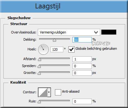 Laagstijl/ Slagschaduw 10. Open cajoline_vintageeaster5_5 CTRL + T transformeer naar 55% Laagstijl/ Slagschaduw Zet op zijn plaats.