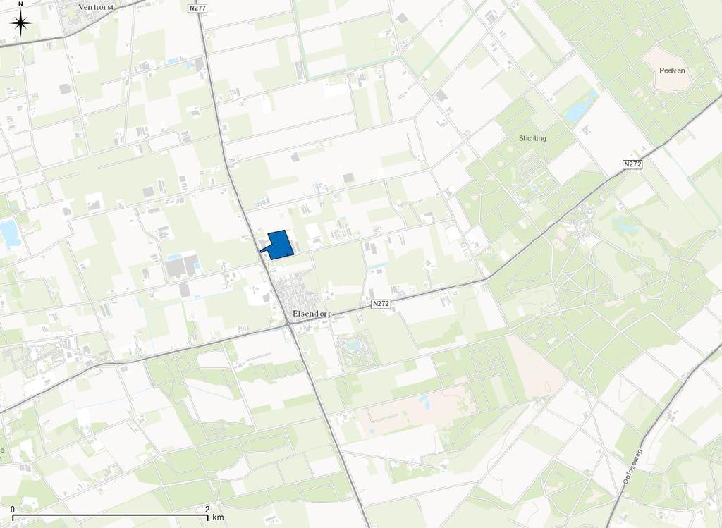 2 PROJECTGEGEVENS 2.1 Huidig gebruik plangebied en omgeving Het plangebied is gelegen (± 5.900 m²) aan de Keizersberg, circa 500 meter ten noord van de kern van Elsendorp, in de gemeente Gemert-Bakel.