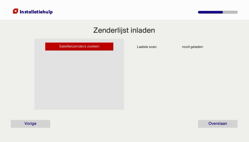 4.6 Zenderlijst inladen Kies voor Satellietzenders zoeken om de nieuwste zenderlijst in te laden.