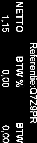 : 0742587063076 / Economy Referentie:Q7Z9PR EXP:7376UZ BSP International (AVBSPINT) 54131 0,00 0,00 541,31 EUR AMSTERDAM /