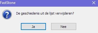 gesloten heeft. Als u op een map in de Geschiedenislijst klikt, dan kiest u die map. Wilt u de lijst wissen? Voor wissen van de lijst klikt u op de knop u ziet u het venster rechts.