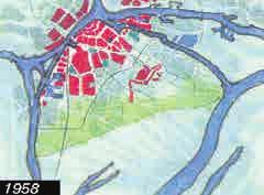 In de tweede helft van de 16e eeuw worden op- en aanwassen zichtbaar. Naast natuurlijke verlanding, wordt het eerste land ingepolderd.