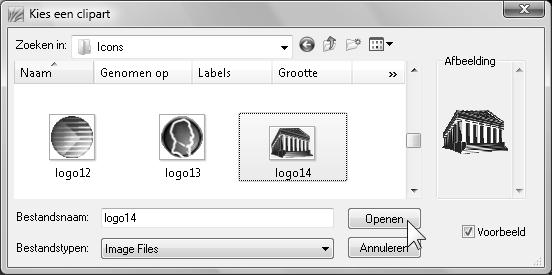 eigen afbeelding, bijvoorbeeld het logo: