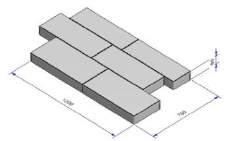 MEGA-LINEA XXL CARREAU MULTI-FORMAT - PARKET (LxBxH) af fabriek/m² Carbon (Diepzwart) Turf (Donkerbruin) Arduna (Hardsteen) MEGA-LINEA XXL CARREAU 60x(20-25-30)x8 cm Tricolore-Cendre (Grijs-zwart-wit